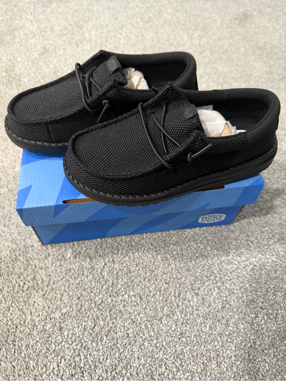 Hey Dude Kids Wings Black Slip-On Shoe